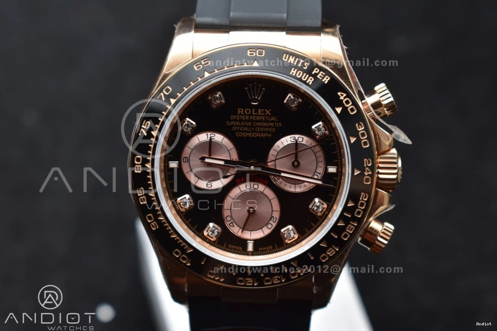 1:1 Edition Black QF Best Oysterflex SH4131 V6 Dial (Weighted) on Strap RG Daytona 126515 Diamonds 0519